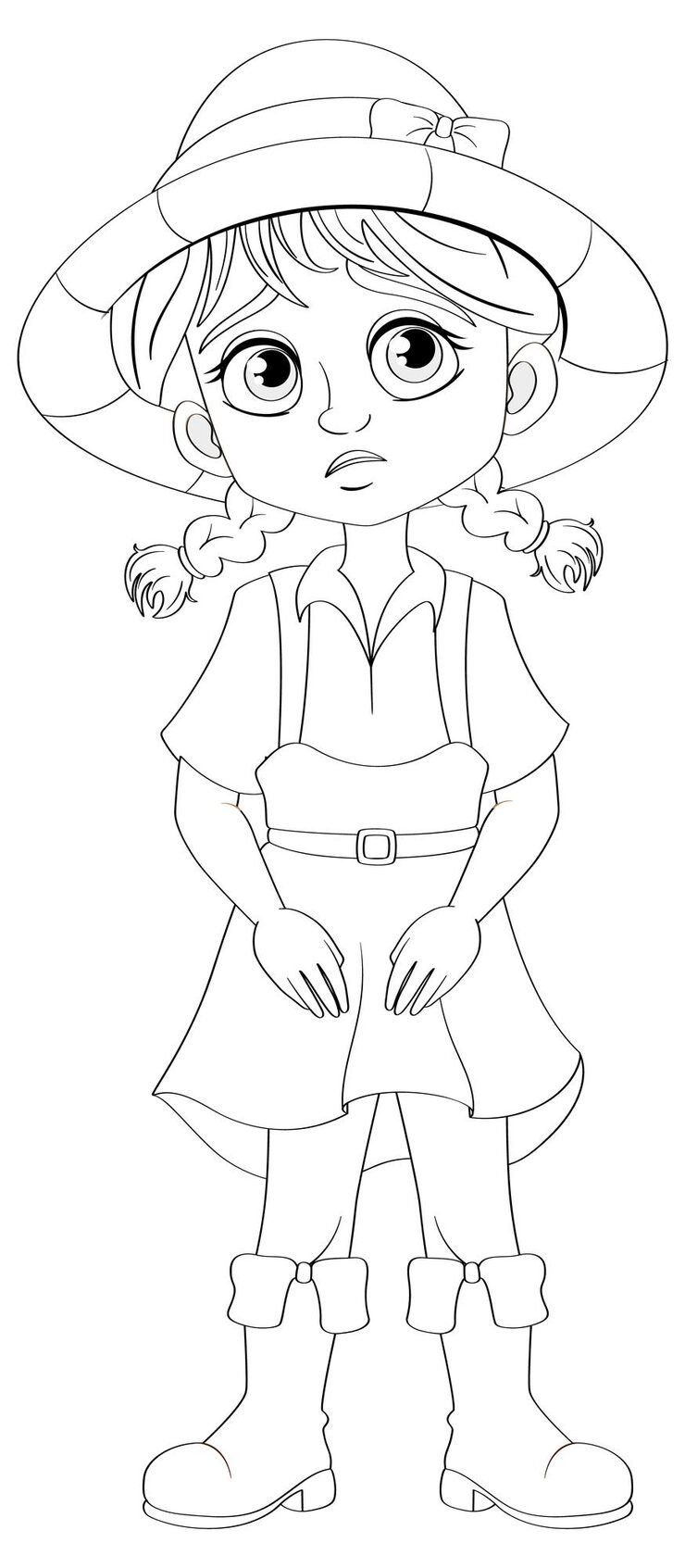 Cute Girl With Sad Expression Cartoon Style 1308 161808