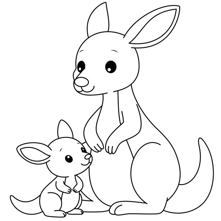 Cute Kawaii Kangaroo Baby Cartoon Character Vector Illustration Wild Animal Mothers Day Clip Art 942736 3580