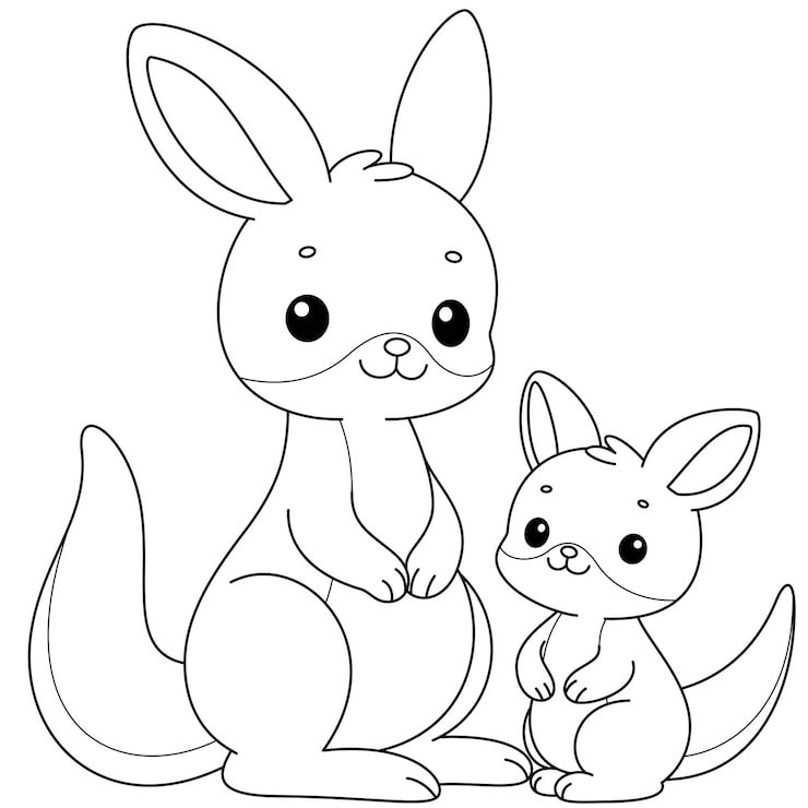 Cute Kawaii Kangaroo Baby Cartoon Character Vector Illustration Wild Animal Mothers Day Clip Art 942736 3582