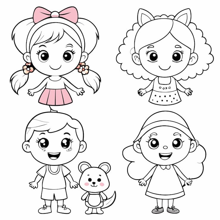 Cute Kids Coloring Page 981385 22607