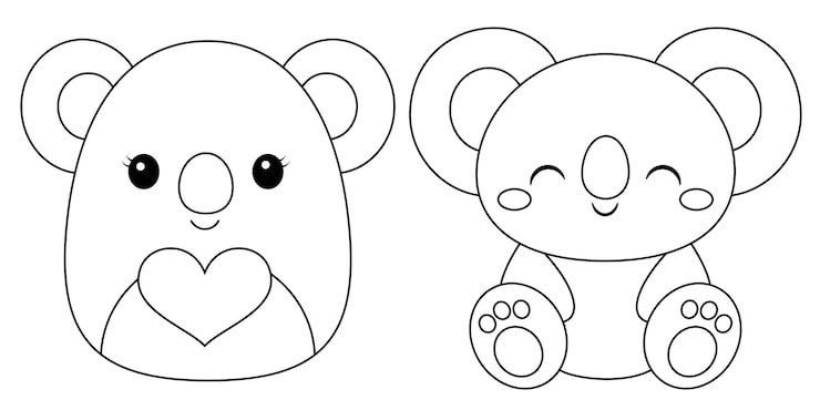 Cute Koala Squishmallow Illustration Coloring Page Kids 942736 2040