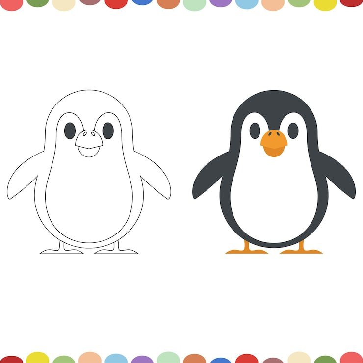 Cute Penguin Cartoon Coloring Pages Kids 996498 113