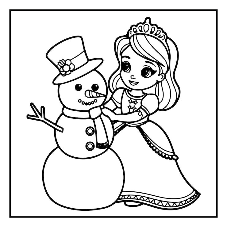 Cute Princess Coloring Page Kids 1115945 609