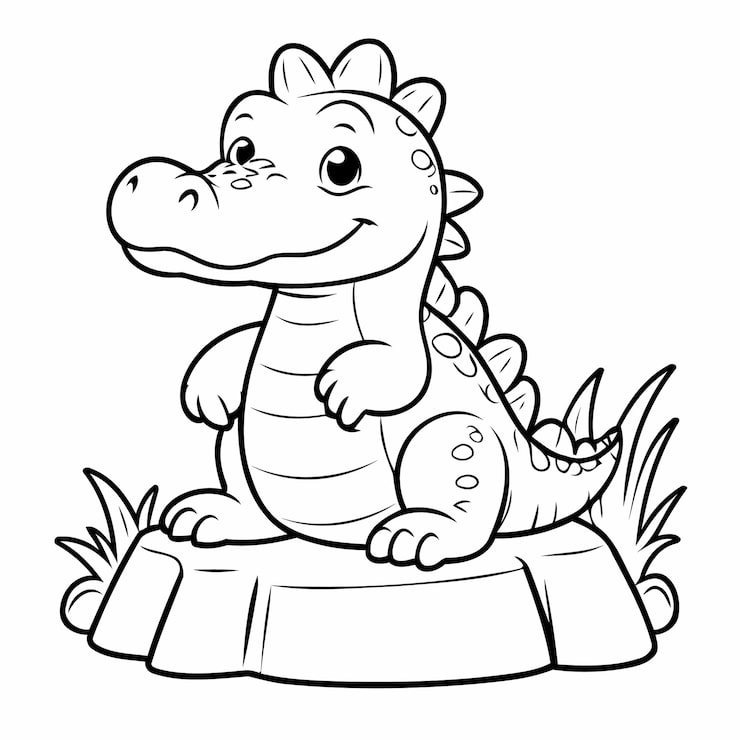 Cute Vector Illustration Crocodile Colouring Page Kids 925324 25834