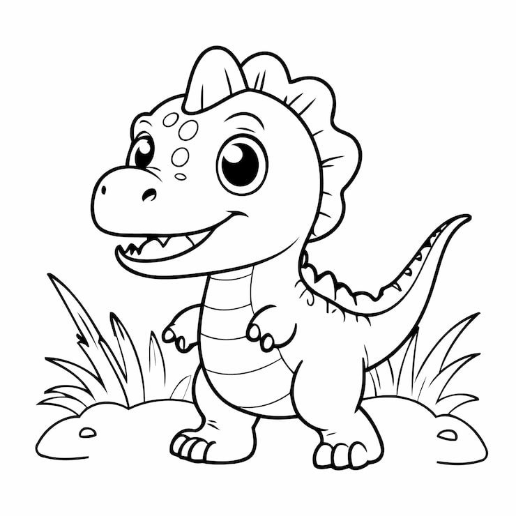 Cute Vector Illustration Dino Doodle Toddlers Coloring Activity 925324 7423