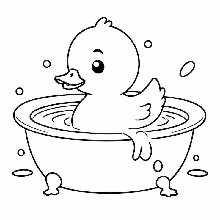 Cute Vector Illustration Duck Doodle Black White Kids Page 925324 12222