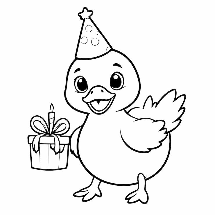 Cute Vector Illustration Duck Drawing Kids Colouring Activity 925324 7864