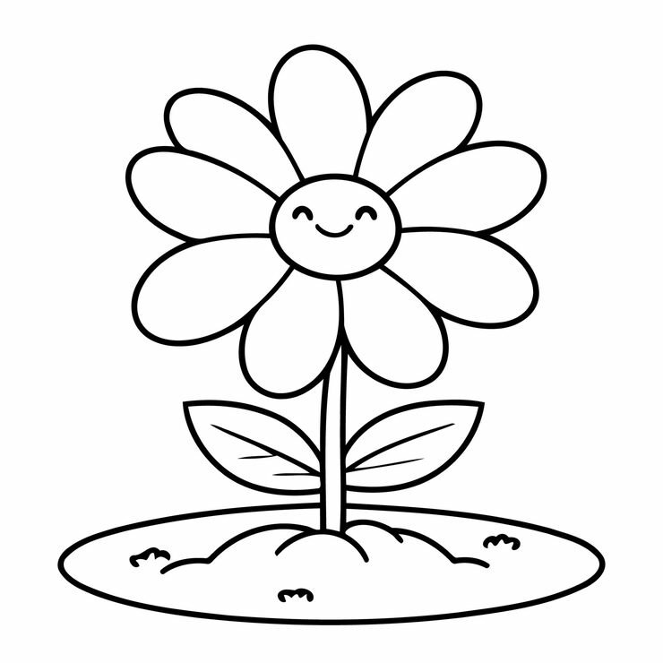 Cute Vector Illustration Flower Kids Colouring Worksheet 925324 7997