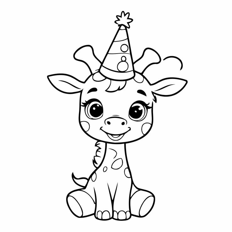 Cute Vector Illustration Giraffe Hand Drawn Kids Coloring Page 925324 6551