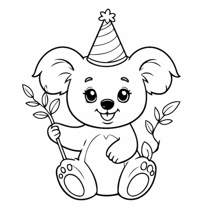 Cute Vector Illustration Koala Kids Colouring Page 925324 6477