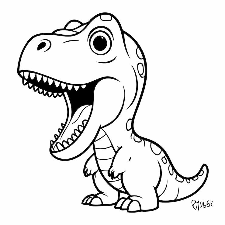 Cute Vector Illustration Trex Drawing Toddlers Coloring Activity 925324 9859