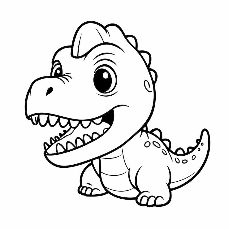 Cute Vector Illustration Trex Hand Drawn Kids Coloring Page 925324 25272