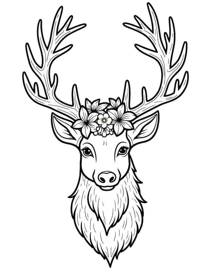 Deer Head With Wreath It 1166600 1198