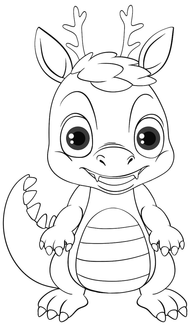 Dinosaur Cartoon Doodle Coloring Character 1308 138728