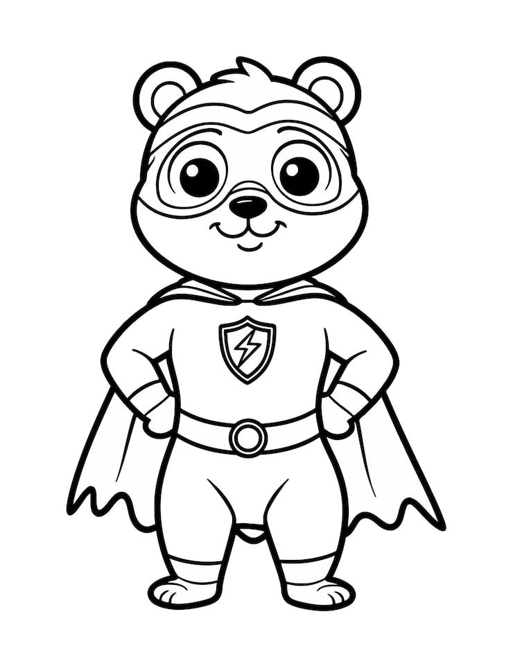 Drawing Bear Dressed As Superhero 1166600 933