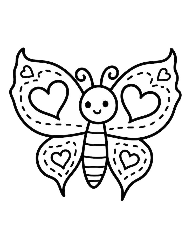 Drawing Butterfly With Hearts Hearts 1166600 922