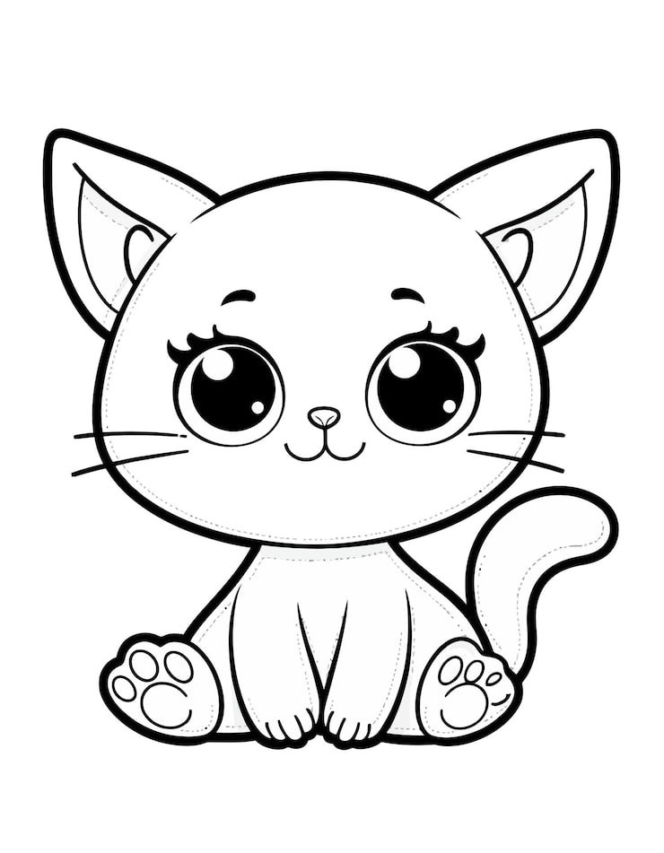 Drawing Cat With Eyes Black White Background 1166600 928