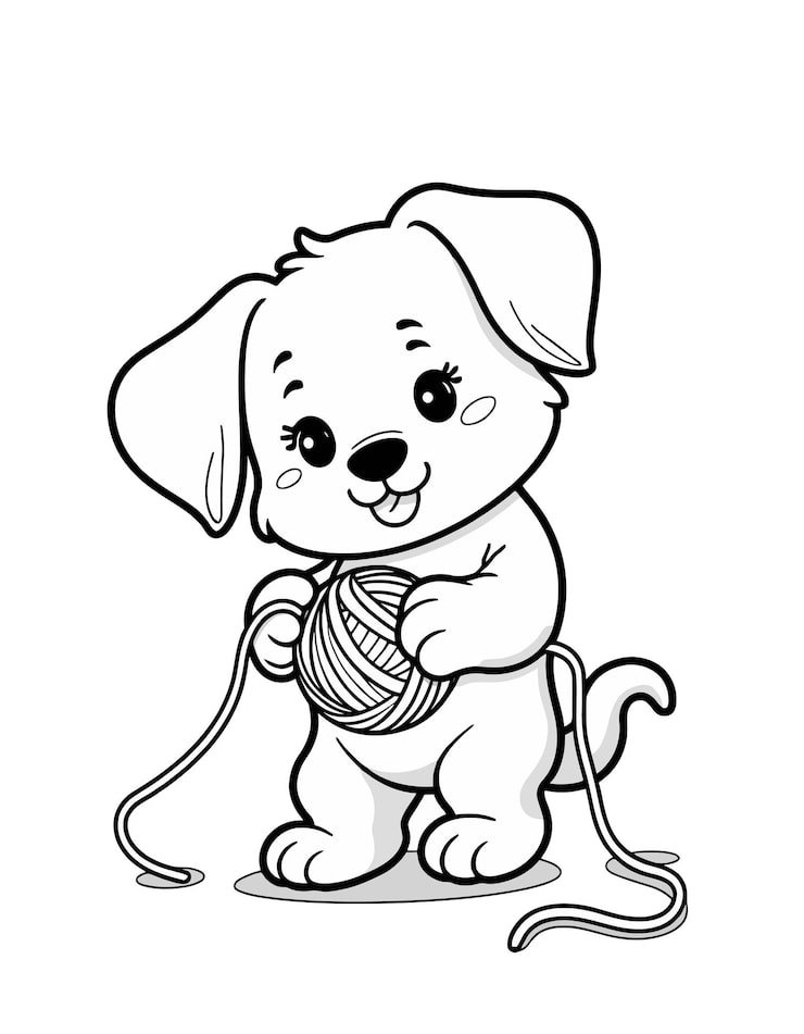 Drawing Dog With Ball Yarn It 1166600 958