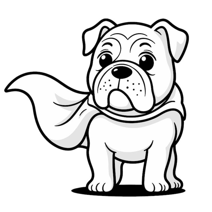 Drawing Dog With Cape Tied Its Neck 1166600 1207