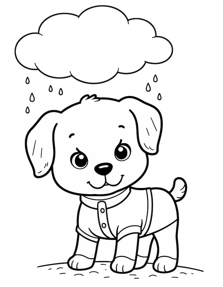 Drawing Dog With Cloud Background 1166600 982
