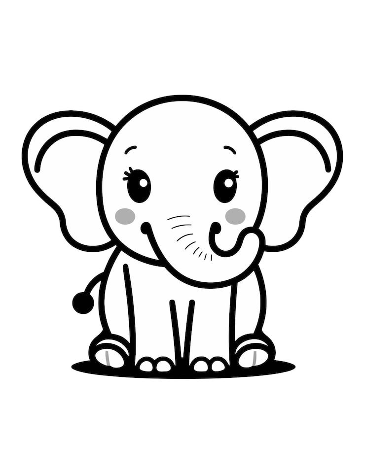 Drawing Elephant With Black Button It 1166600 858