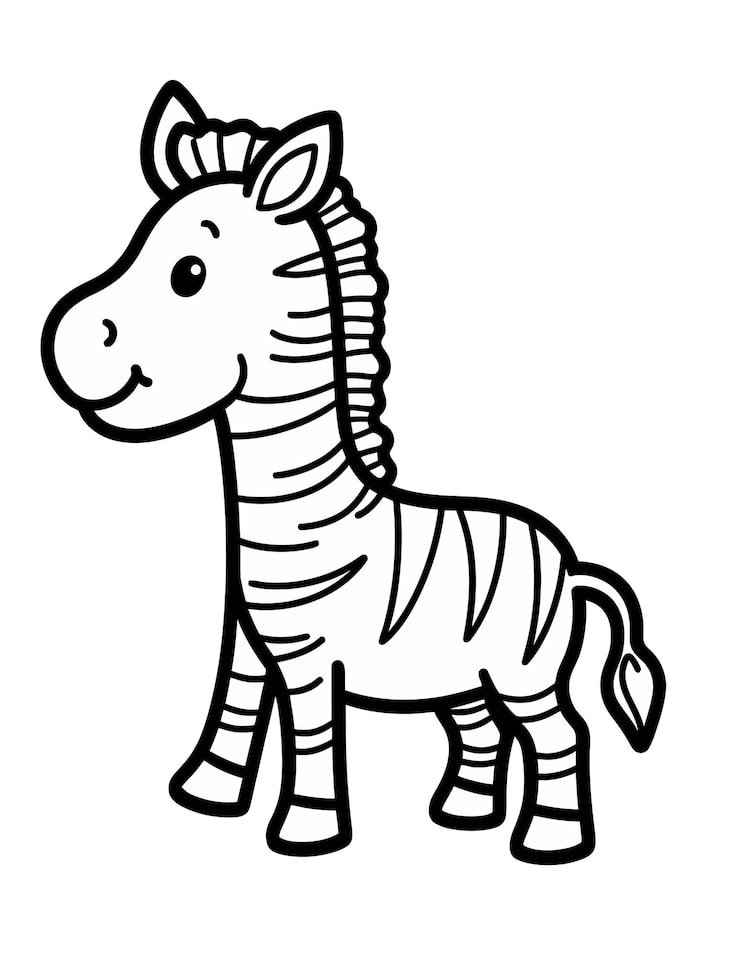 Drawing Giraffe With Black Outline 1166600 818