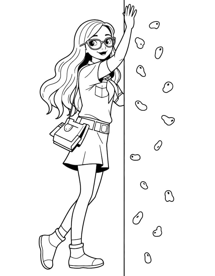 Drawing Girl With Glasses Bag Her Head 1166600 868