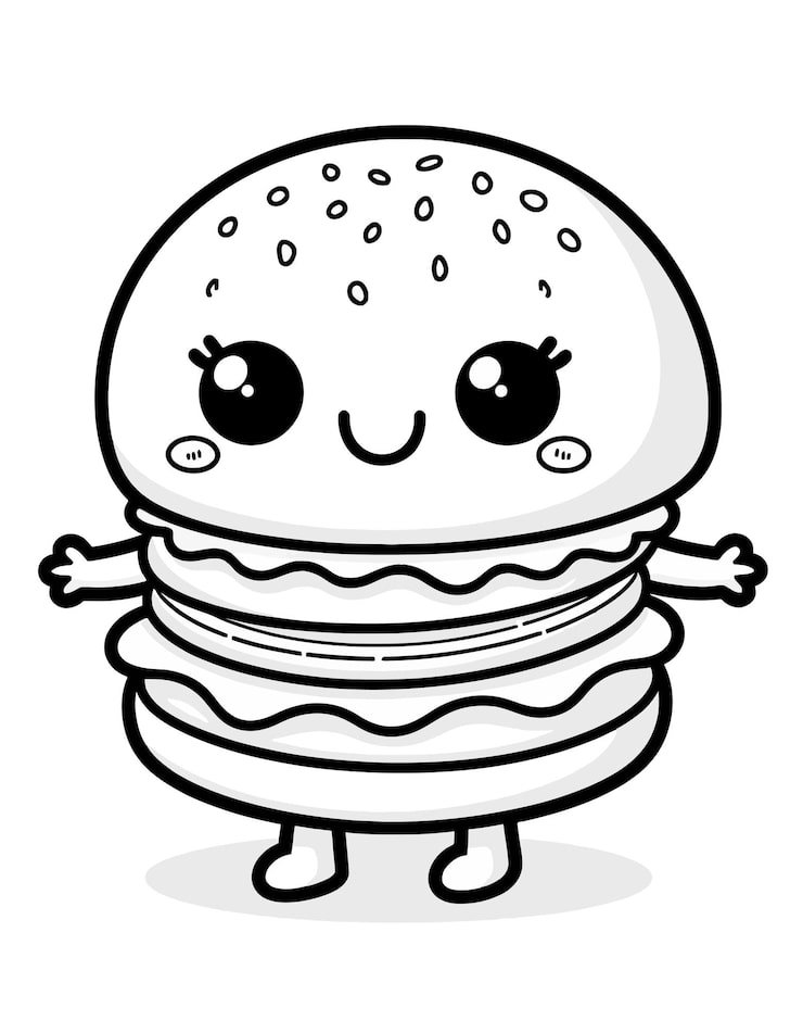 Drawing Hamburger With Eyes Open Face Drawn It 1166600 1200