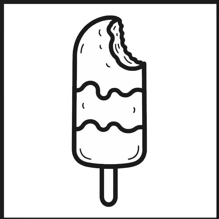 Drawing Ice Cream Cone With Stick It That Says Ice Cream 1166600 1053
