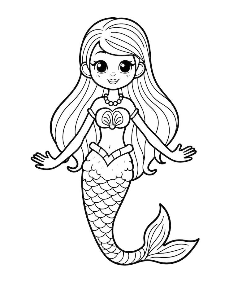 Drawing Mermaid With Mermaid Bottom 1166600 884