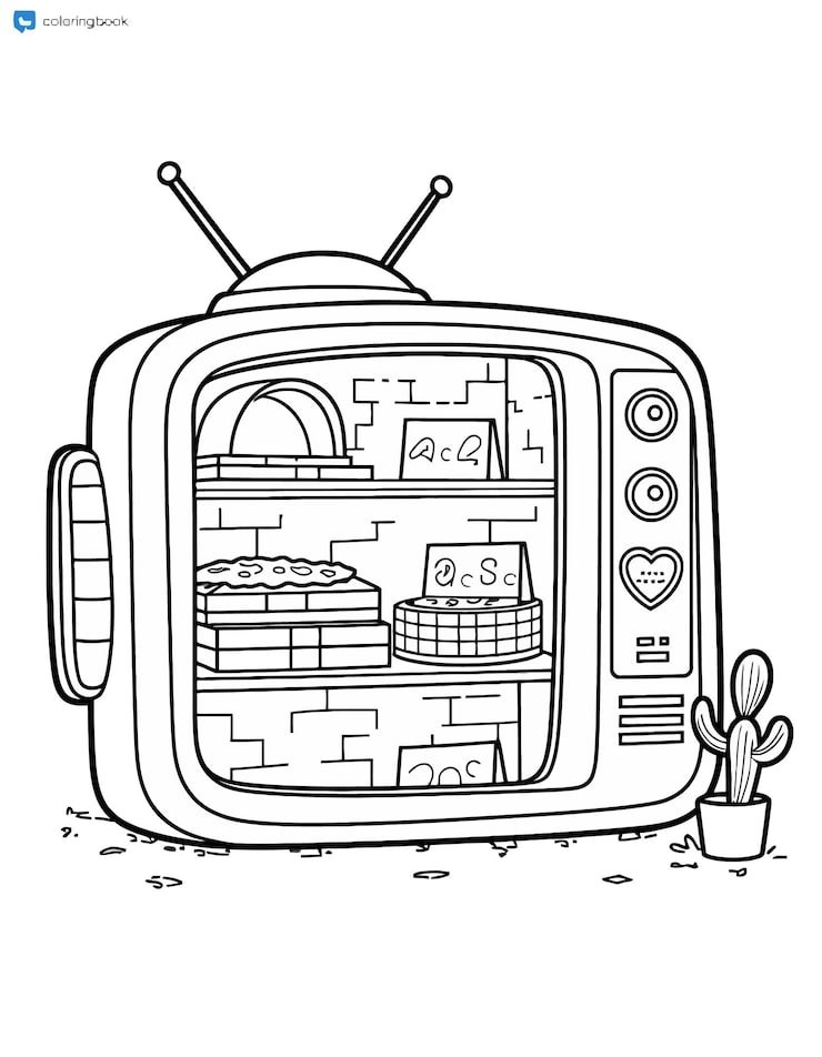 Drawing Tv With Box With Word S It 1166600 896