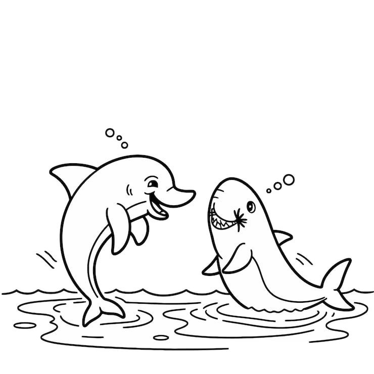 Drawing Two Dolphins With One Being Tired Other Has Unsuspecting Expression 1166600 920