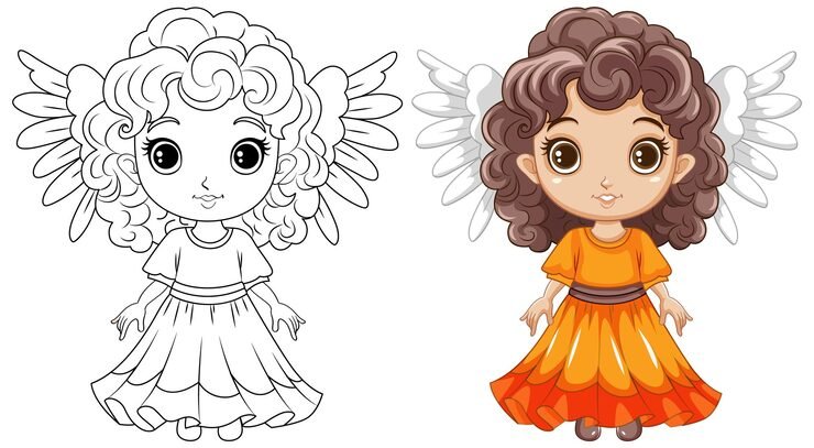Fairy Girl Outline Coloring 1308 153727