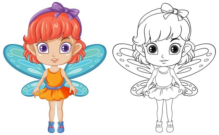 Fairy Girl With Orange Hair Cartoon Character 1308 140193