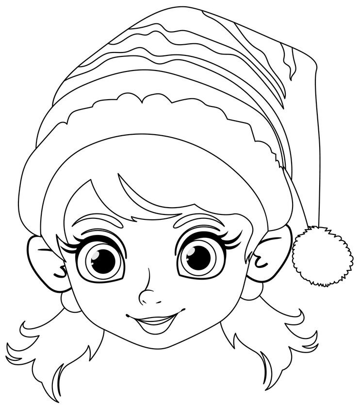 Festive Elf Girl Coloring Page 1308 161903