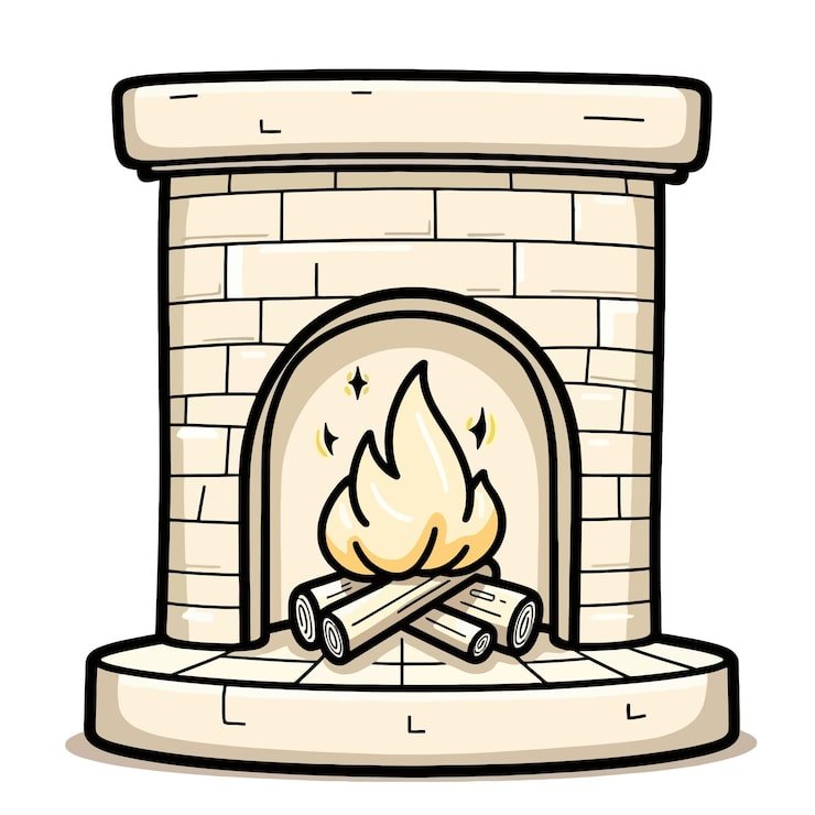 Fireplace With Brick That Has Fire It 1166600 905