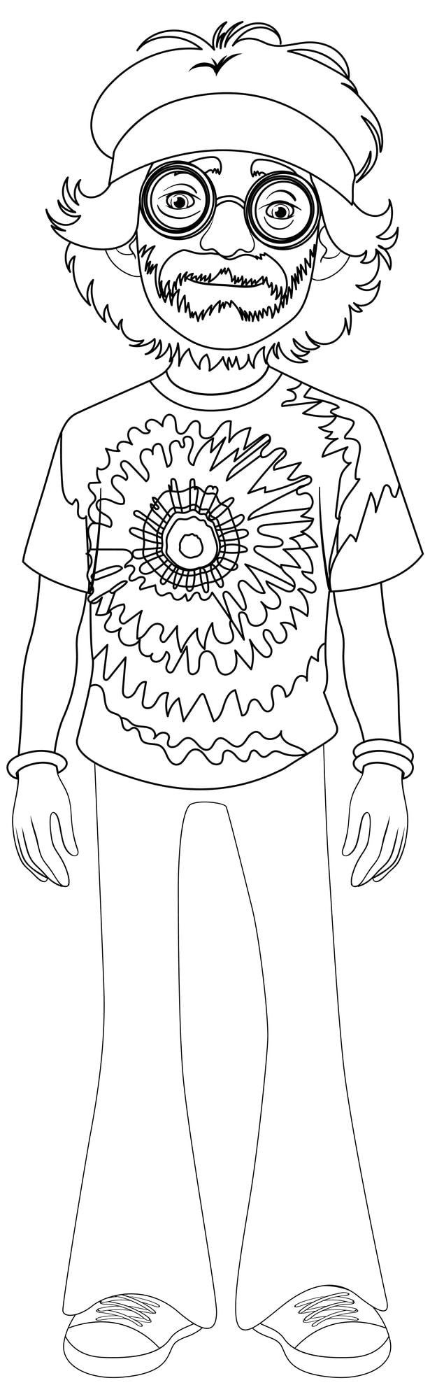 Groovy Hippie Character Illustration 1308 161913