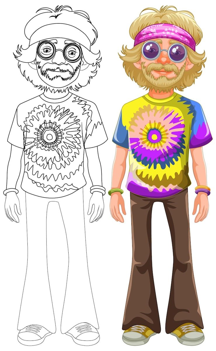Groovy Hippie Fashion Illustration 1308 162568