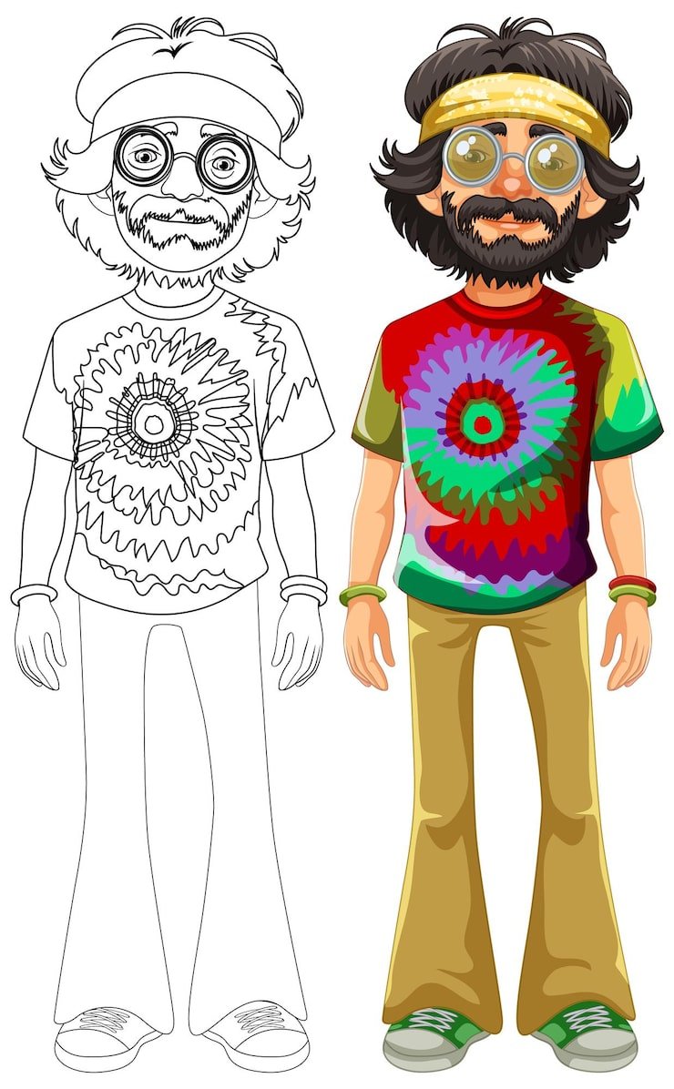 Groovy Hippie Fashion Illustration 1308 166778