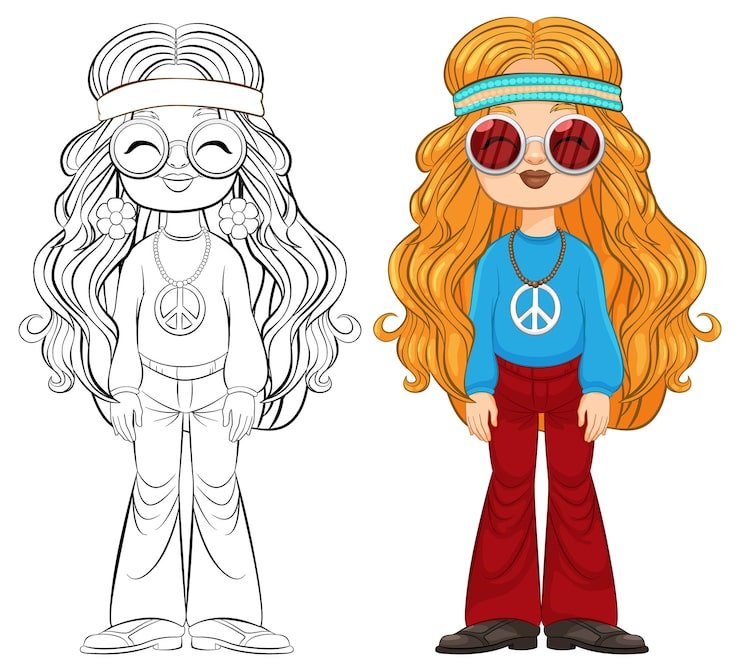 Groovy Seventies Fashion Girl Illustration 1308 161896