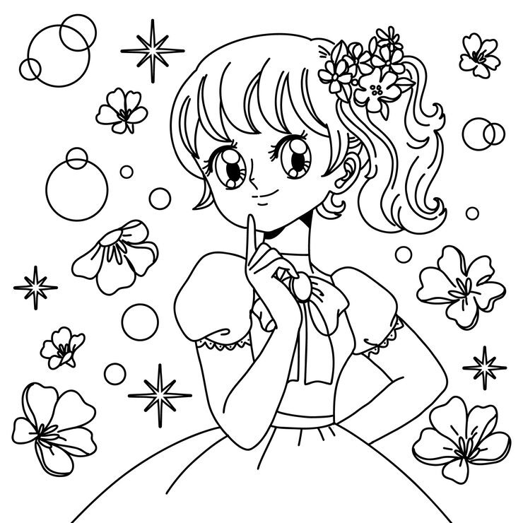 Hand Drawn Anime Coloring Pages Illustration 23 2151328485