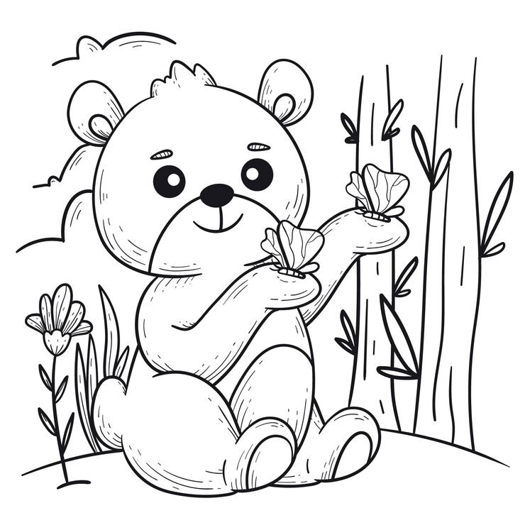 Hand Drawn Bear Outline Illustration 23 2149301382