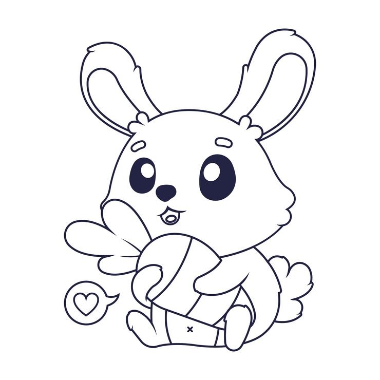 Hand Drawn Bunny Outline Illustration 23 2149257974
