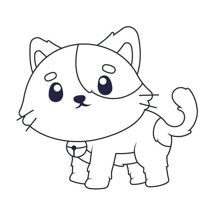Hand Drawn Cat Outline Illustration 23 2149257972