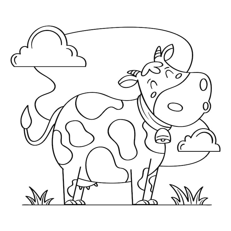 Hand Drawn Cow Outline Illustration 23 2149309137