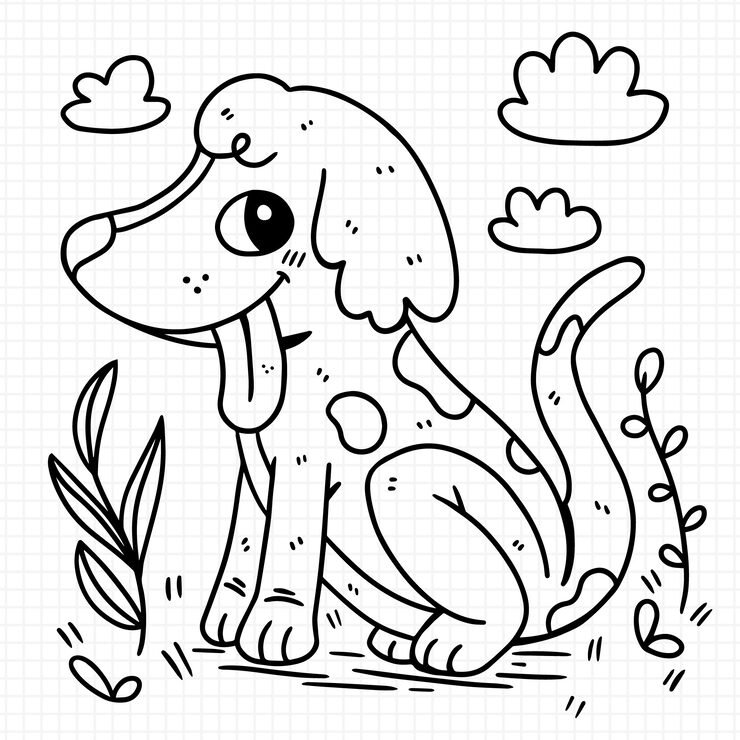 Hand Drawn Dog Outline Illustration 23 2149267492
