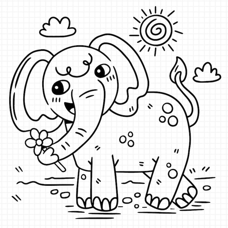 Hand Drawn Elephant Illustration 23 2149267504
