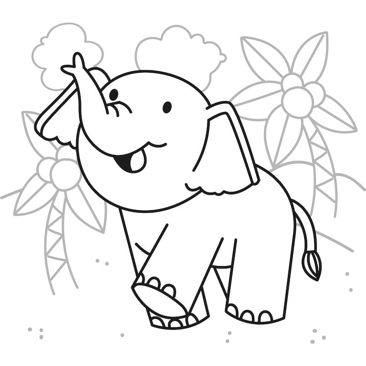 Hand Drawn Elephant Outline Illustration 23 2149270773