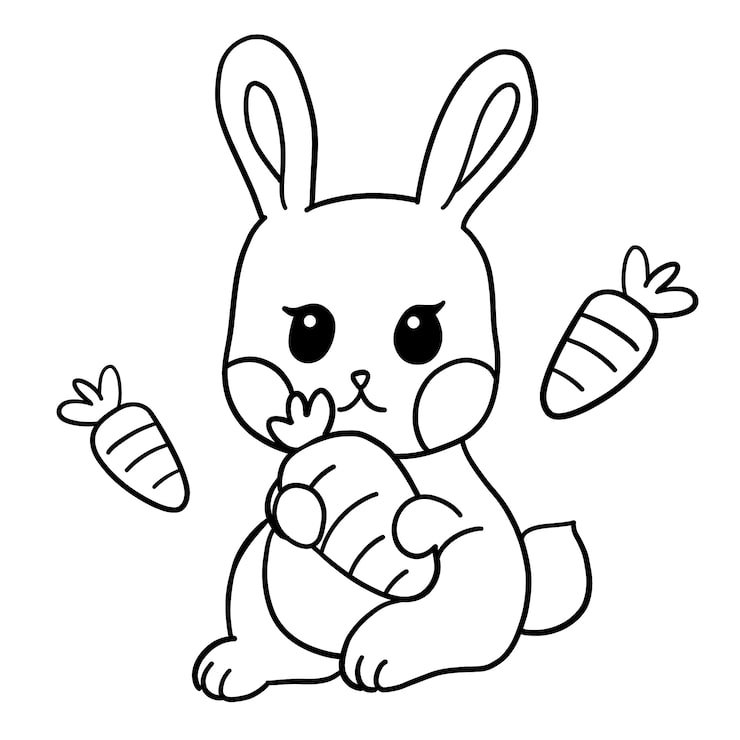 Hand Drawn Flat Design Bunny Outline 23 2149254116