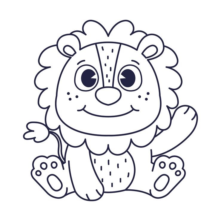 Hand Drawn Flat Design Lion Outline 23 2149262415